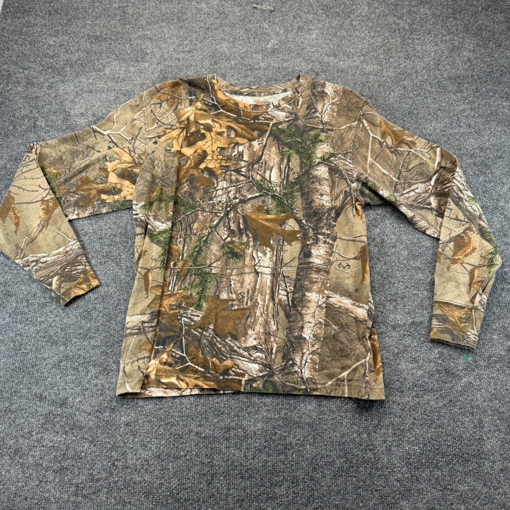 Game Winner Camo T-Shirt Mens Medium Multi Real Tree Oak Leaf Hunting Outdoor